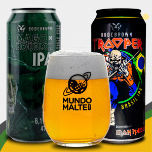 Kit Presente Cerveja Bodebrown Mago x Trooper + Copo Emerald