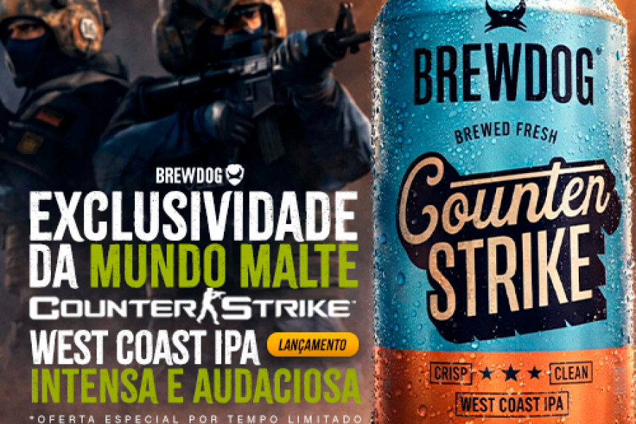 CERVEJA ESCOCESA BREWDOG COUNTER STRIKE WEST COAST IPA LATA 440ML - EXPLOSÃO DE LÚPULO E RESINA