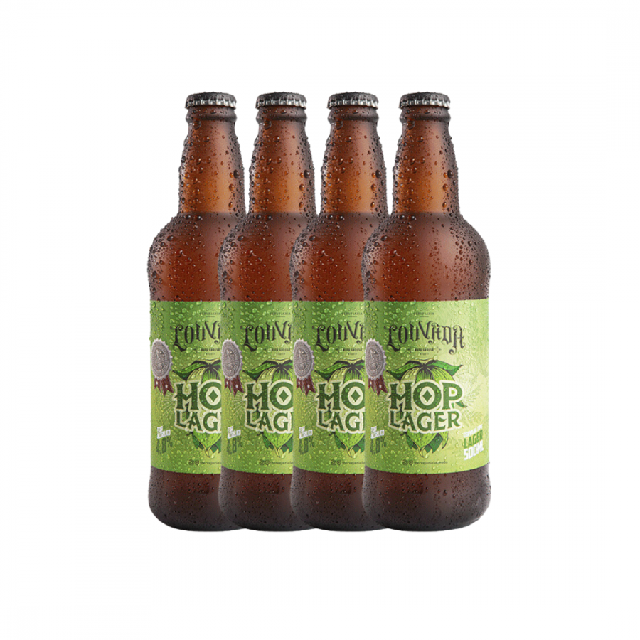 KIT CERVEJA LOUVADA PREMIUM HOPLAGER PURO MALTE 500 ML