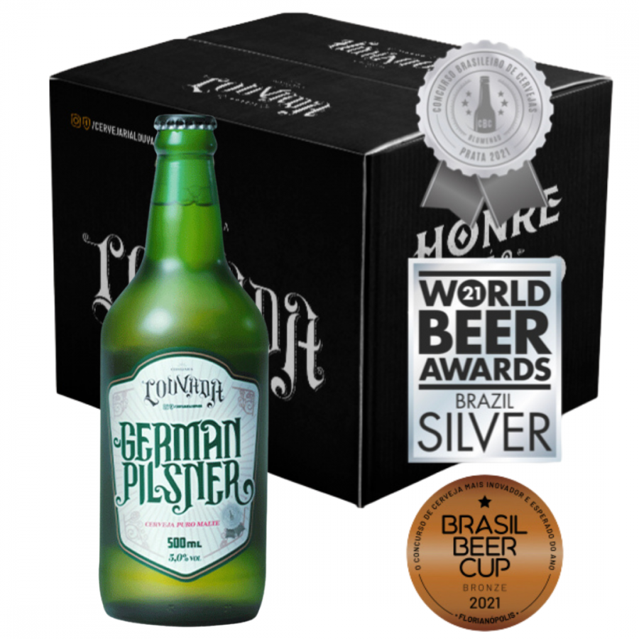 KIT CERVEJA LOUVADA PREMIUM ESTILO GERMAN PILSNER 500 ML