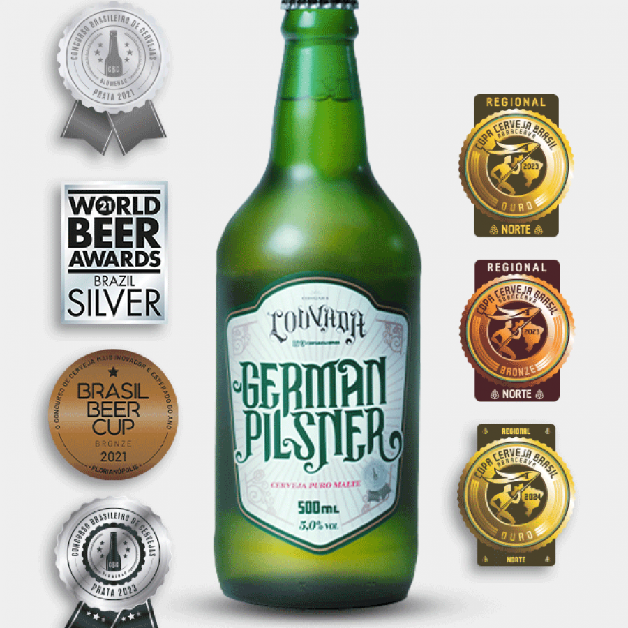 KIT CERVEJA LOUVADA PREMIUM ESTILO GERMAN PILSNER 500 ML