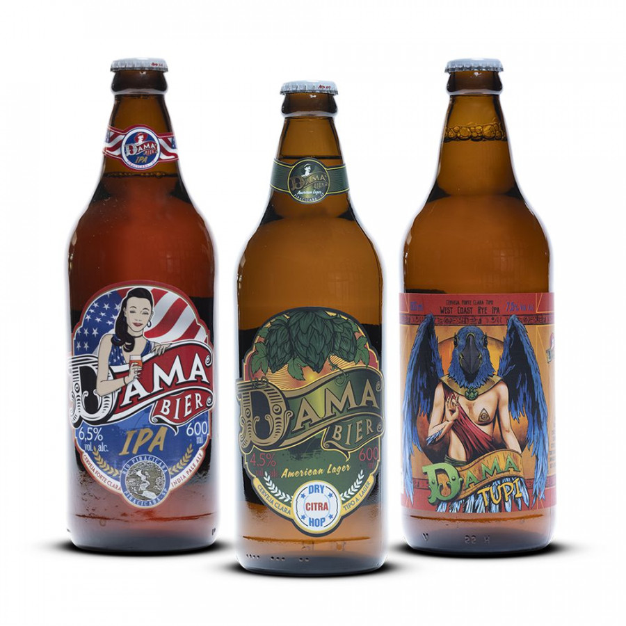 Kit Cervejas Dama Bier 600Ml - Ipa / Tupi / American Lager
