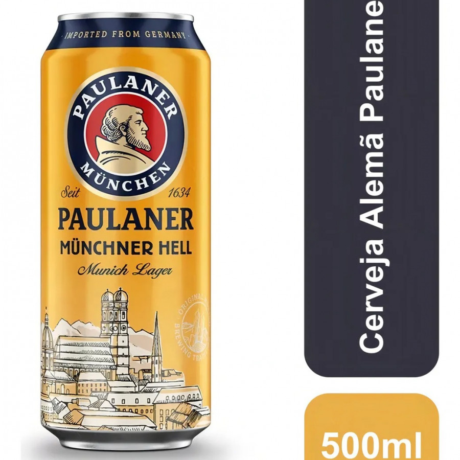 Kit 4 Un Cerveja Alemã Munchner Hell 500ml Paulaner - Lt