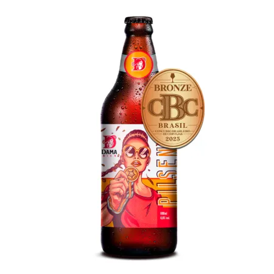 KIT PRESENTE CERVEJA DAMA PILSEN 600ML + TAÇA