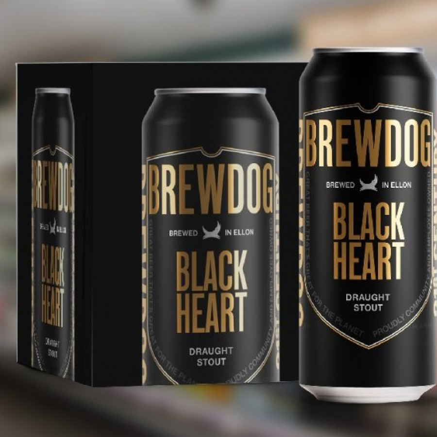 KIT 4 UN CERVEJA BREWDOG BLACK HEART LT 440 ML